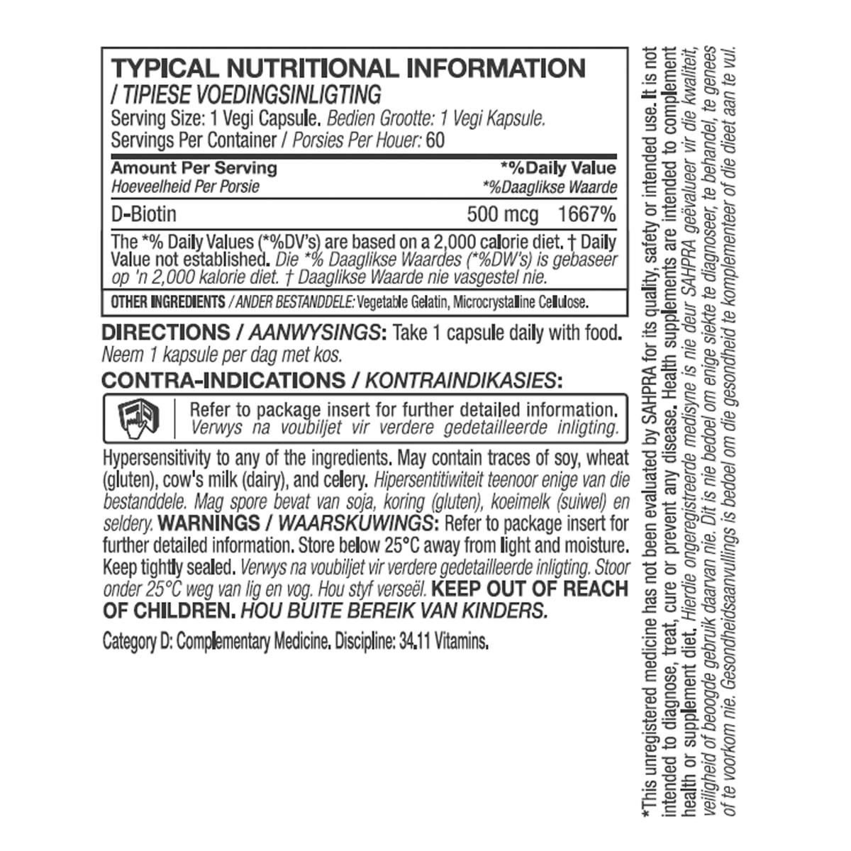 Biotin Hair Skin Nails 60 Capsules image 2