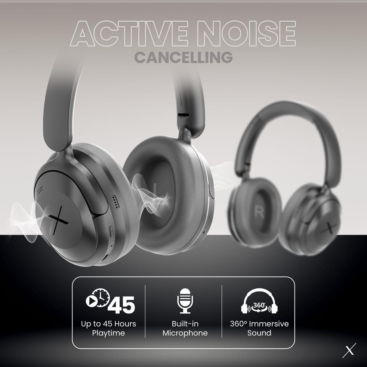 VolkanoX Halo Series ANC Bluetooth Wireless Over-Ear Headphones with LDAC image 2