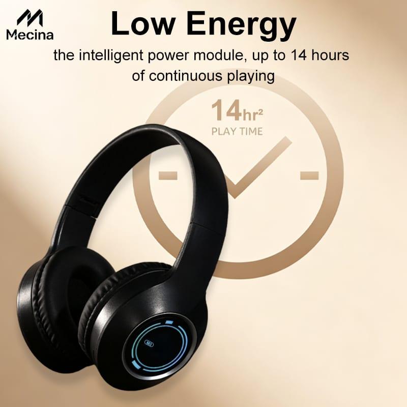 Wireless Bluetooth Headphones Black Foldable Over Ear With Mic image 2
