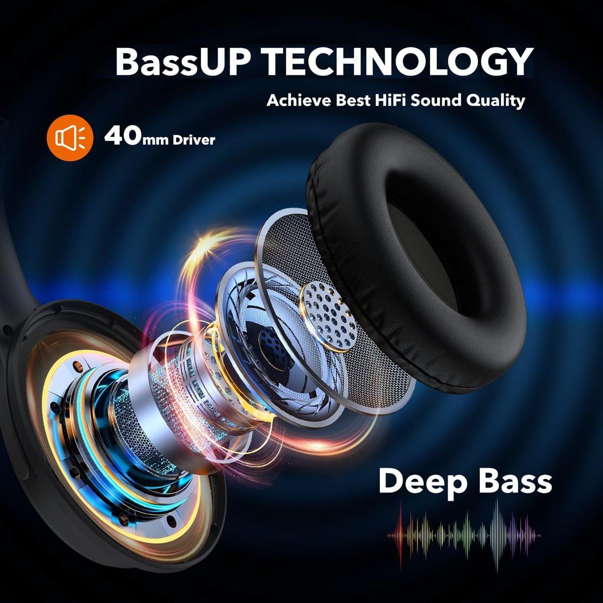 Trihear Foldable Deep bass Wireless Bluetooth Headphones image 3