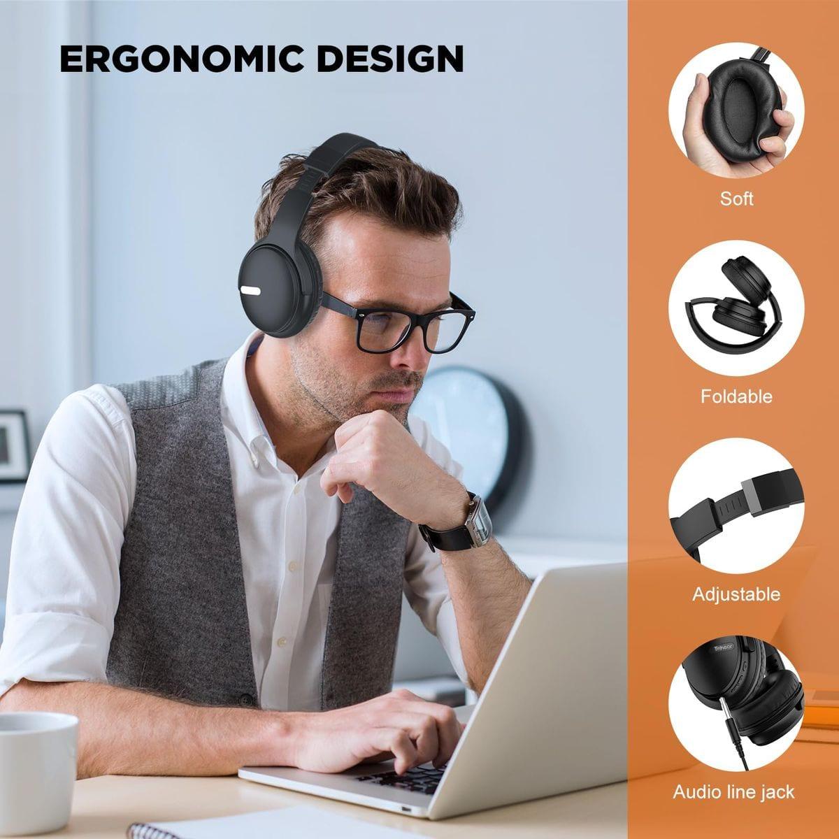 Trihear Foldable Deep bass Wireless Bluetooth Headphones image 4