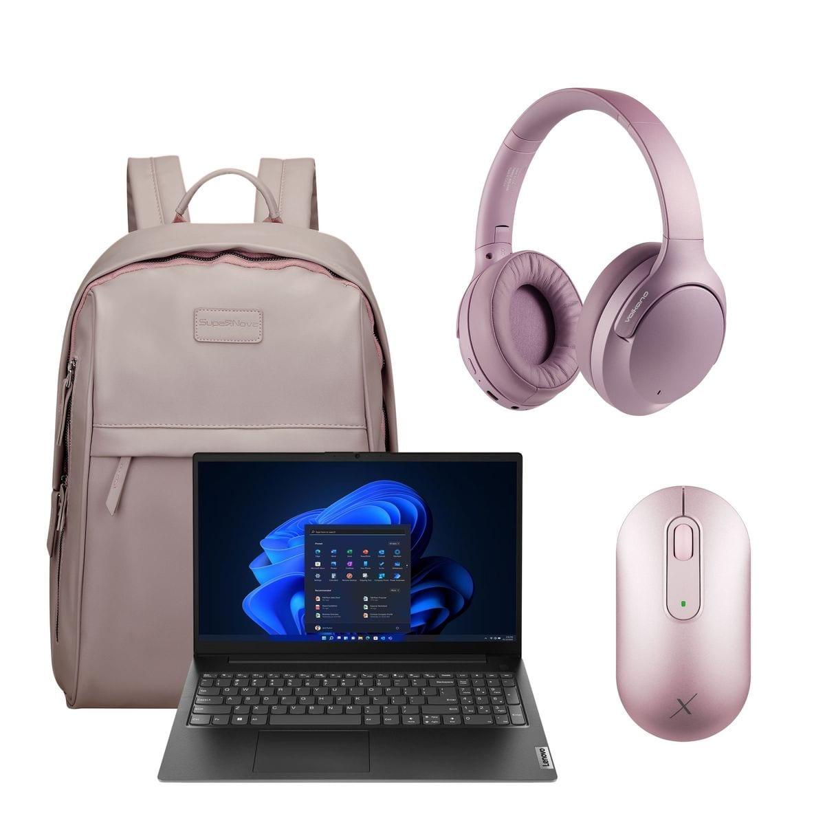 Lenovo V15 AMD Ryzen 3 Laptop 15.6-inch FHD 8GB 256GB SSD Bundle - Pink image 2