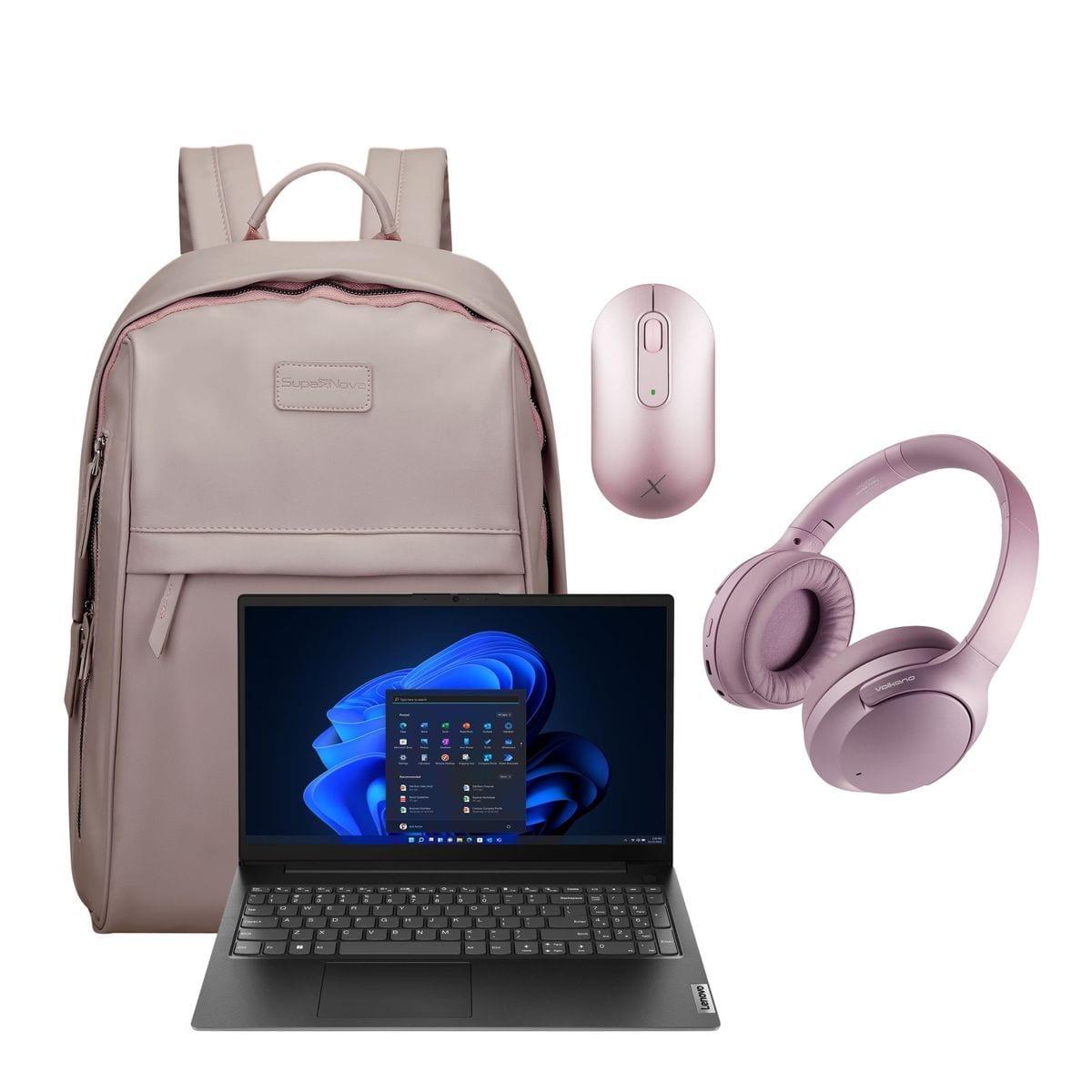 Lenovo V15 AMD Ryzen 3 Laptop 15.6-inch FHD 8GB 256GB SSD Bundle - Pink image 3