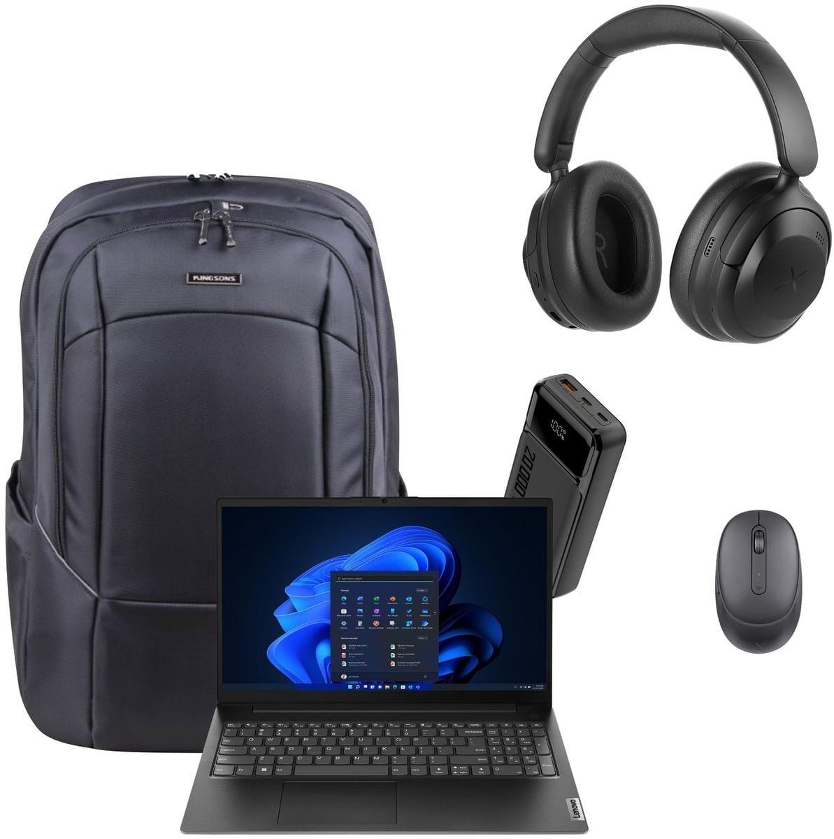 Lenovo V15 AMD Ryzen 5 Laptop 15.6-inch FHD 16GB 512GB SSD Bundle - Black