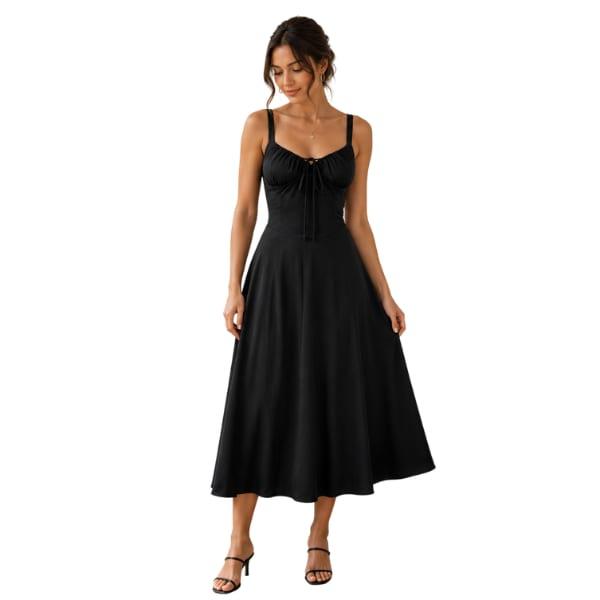 Missy Missi Ladies Sleeveless Midi Dress With Criss-Cross Back Detail