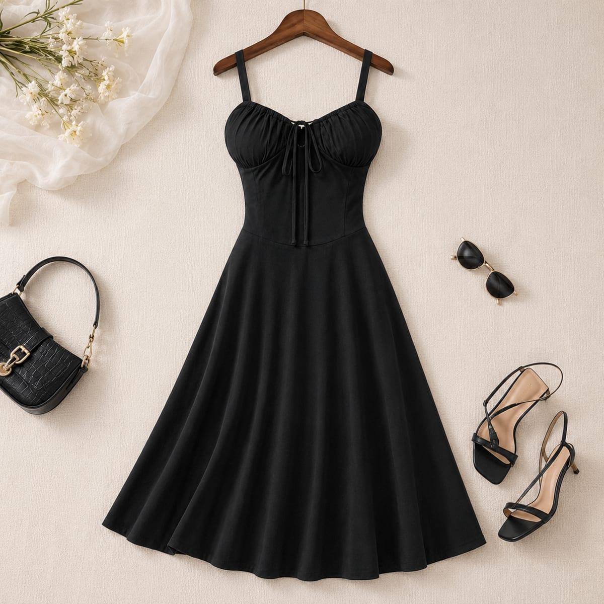Missy Missi Ladies Sleeveless Midi Dress With Criss-Cross Back Detail image 4