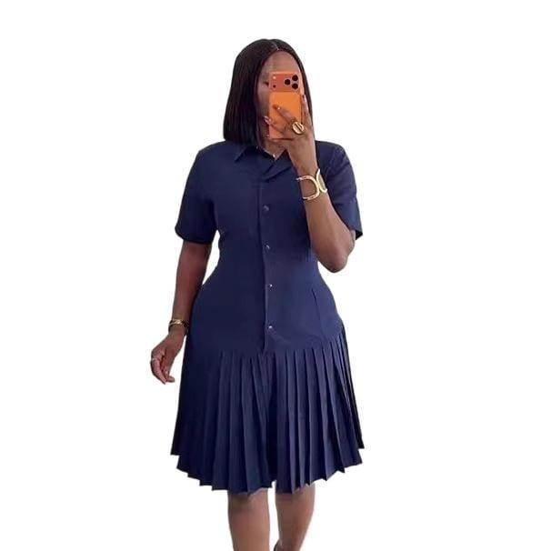 Women Blue-Blue Polyester Fibre Dress Short Dress image 2