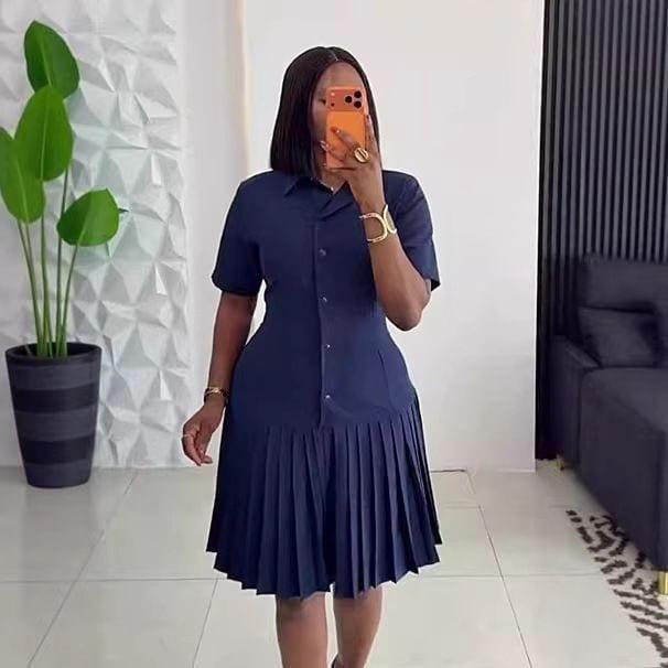 Women Blue-Blue Polyester Fibre Dress Short Dress image 3