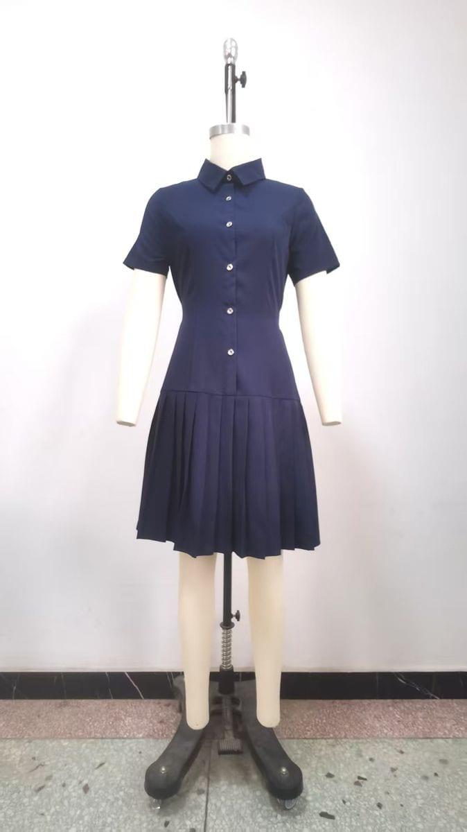 Women Blue-Blue Polyester Fibre Dress Short Dress image 4