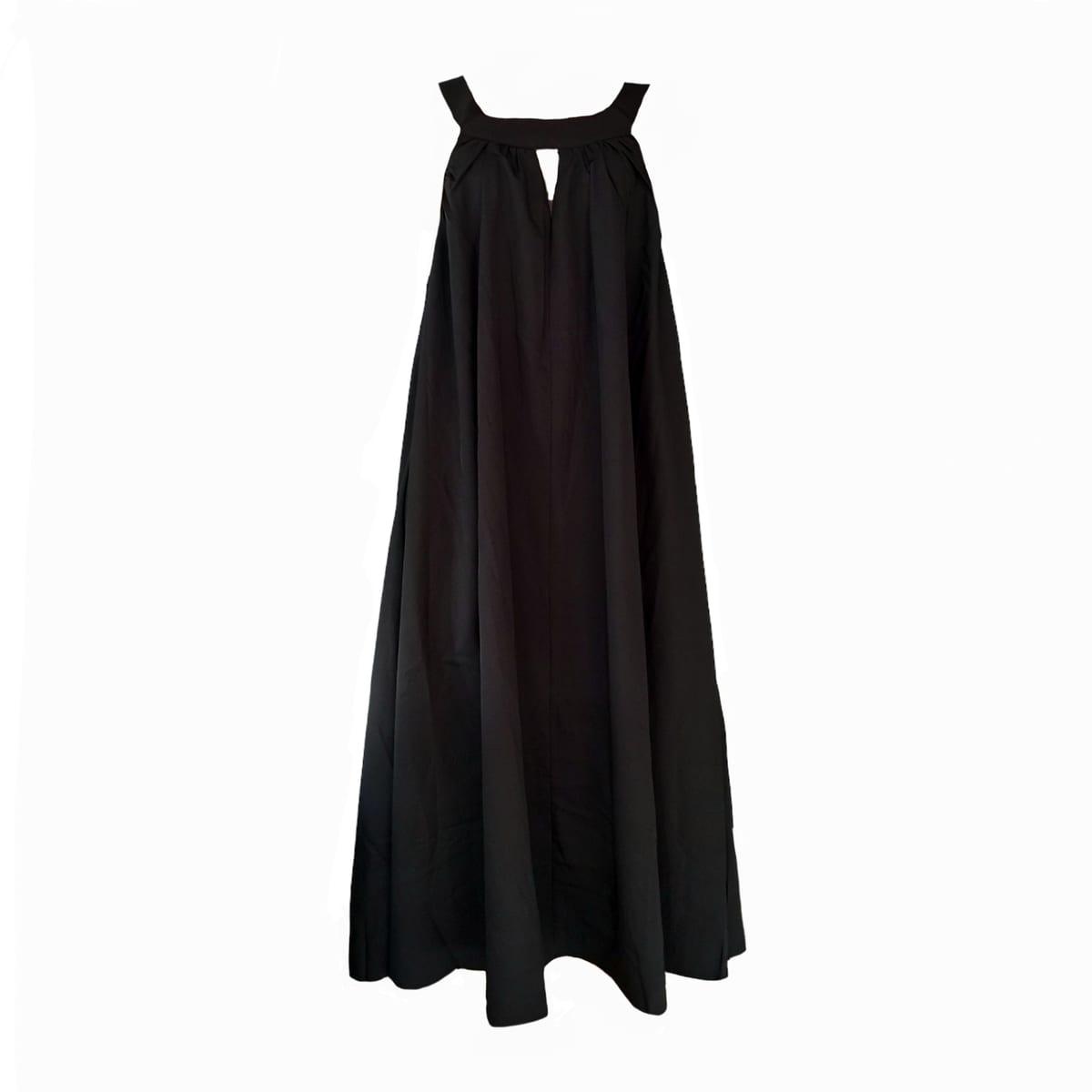 Ladies Black Casual Summer Sleeveless Dress With Side Pockets