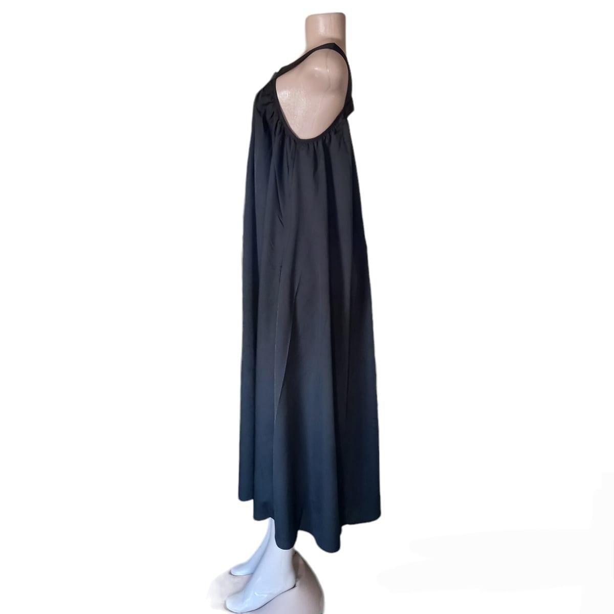 Ladies Black Casual Summer Sleeveless Dress With Side Pockets image 2