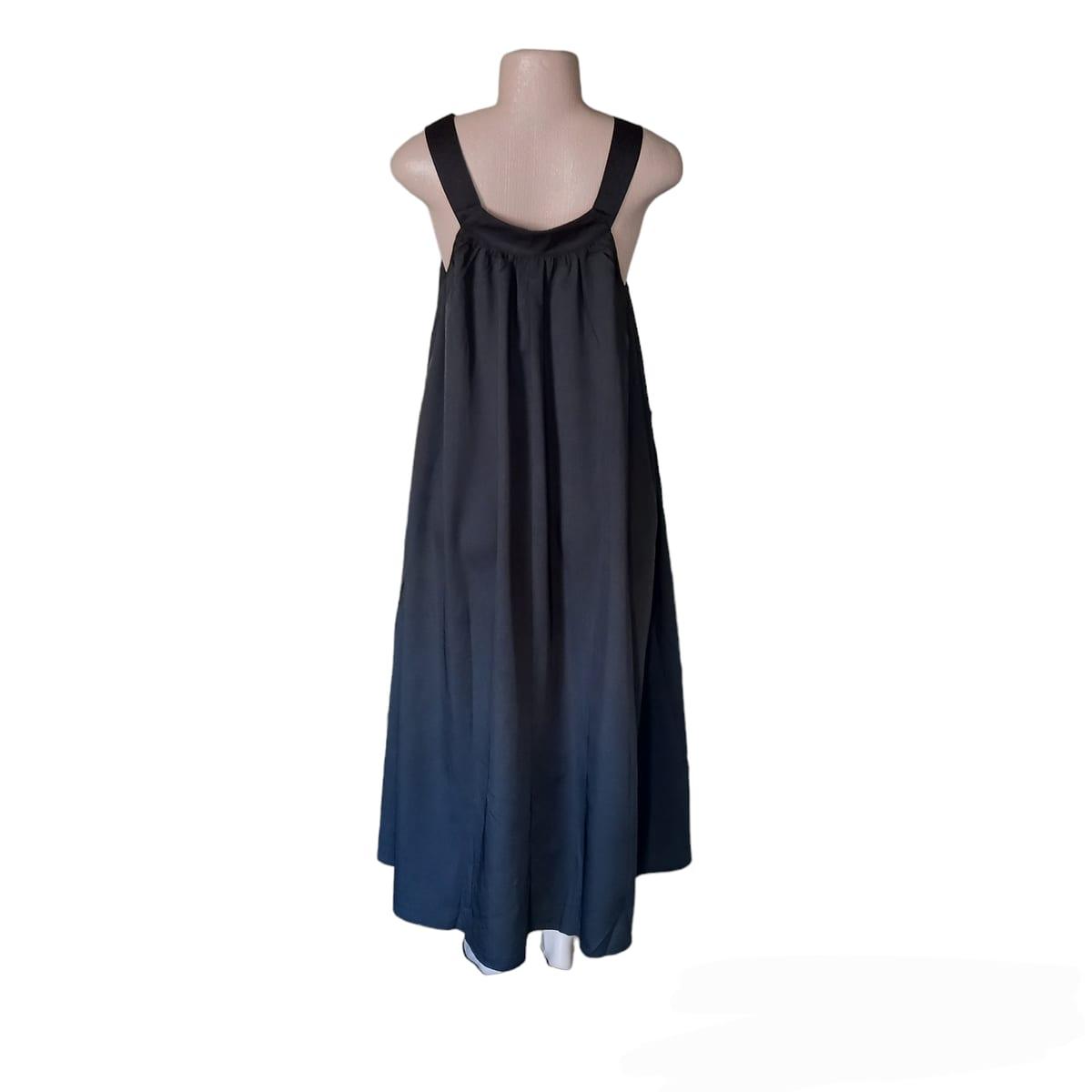 Ladies Black Casual Summer Sleeveless Dress With Side Pockets image 3