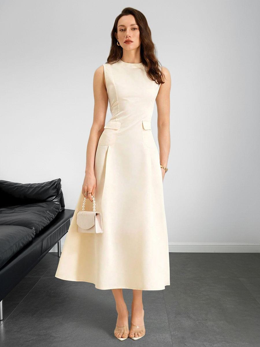 Women's Commuting Elegant Style Sleeveless A-Line Big-Flare Dress image 3