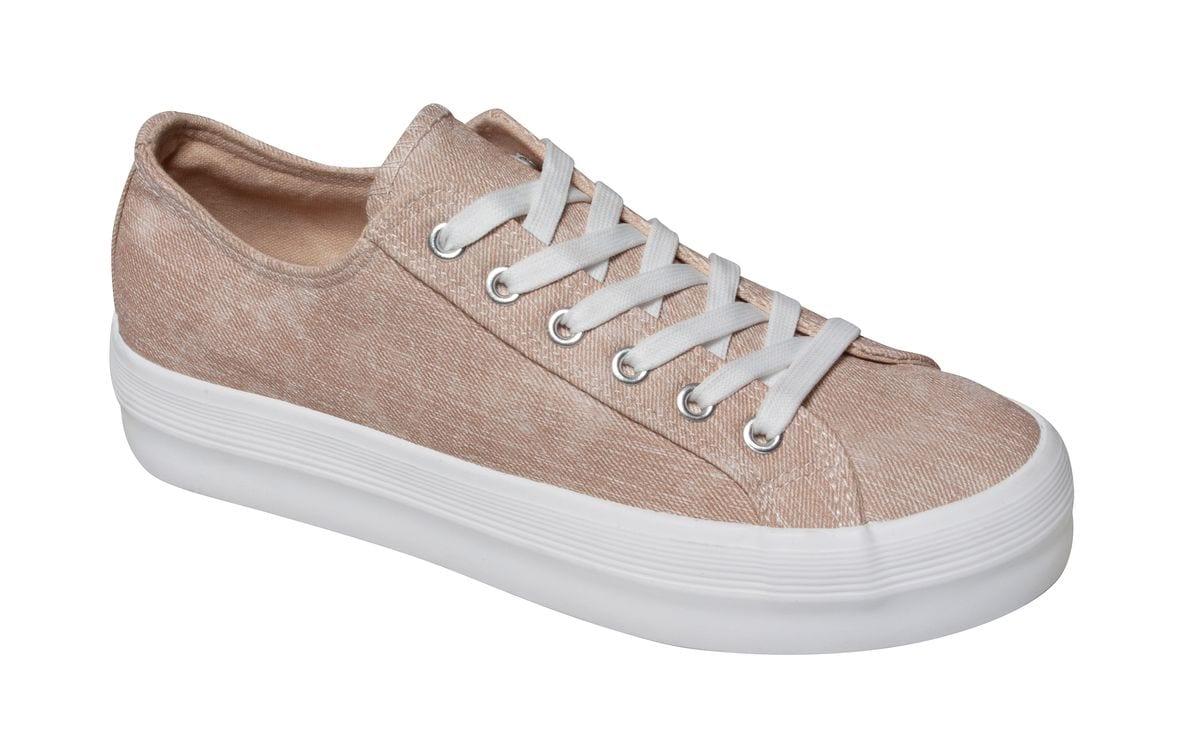 Ladies Casual Canvas Sneakers - Pink - UK 5