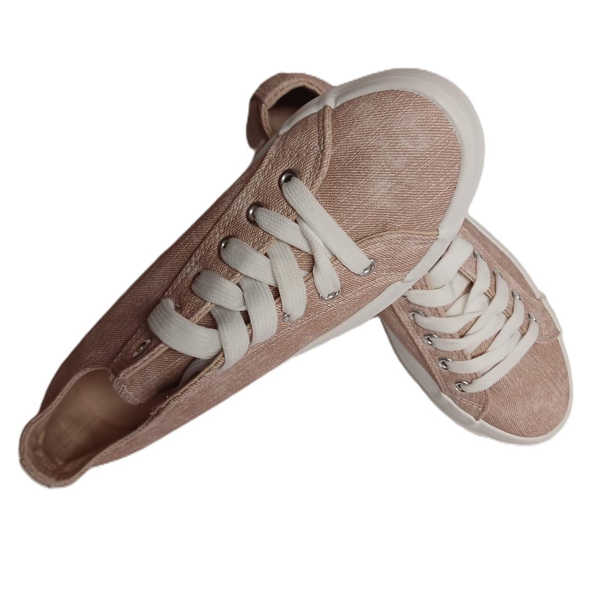 Ladies Casual Canvas Sneakers - Pink - UK 5 image 2