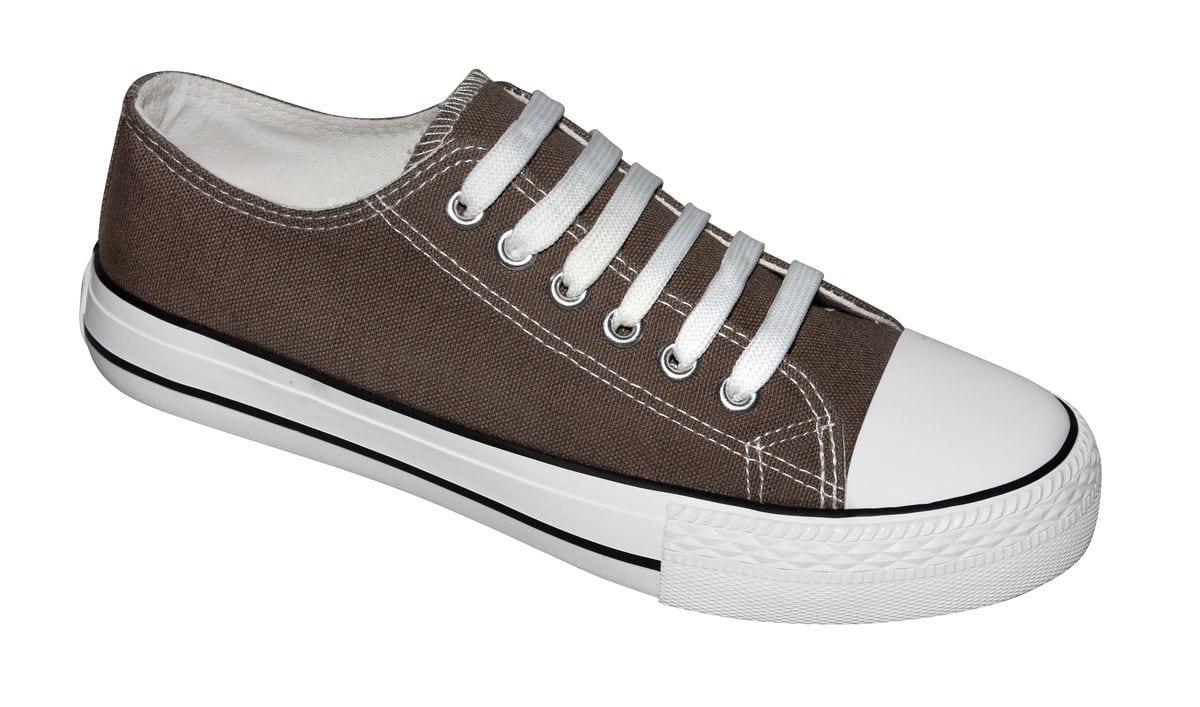 Ladies Casual Canvas Sneakers - Military Green - UK 6