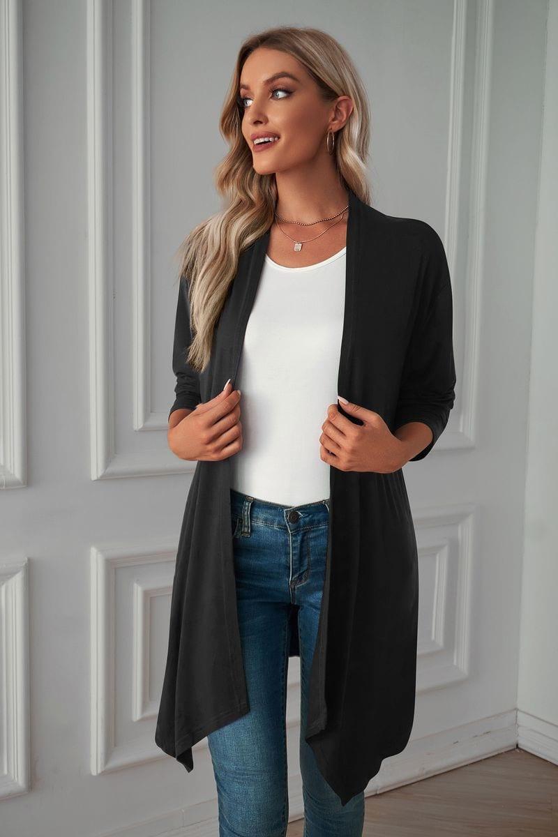 JUSIUU Women's Long Sleeve Cardigan Draped Shrug Dressy Casual Layering image 3