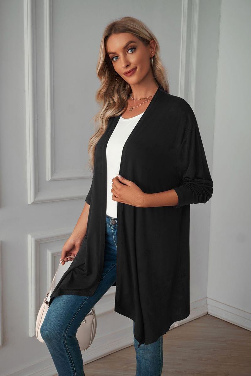 JUSIUU Women's Long Sleeve Cardigan Draped Shrug Dressy Casual Layering image 4