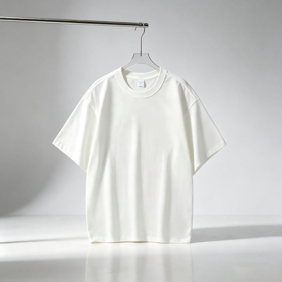 Men White Polycotton Short Sleeve Round Loose T-Shirt image 2