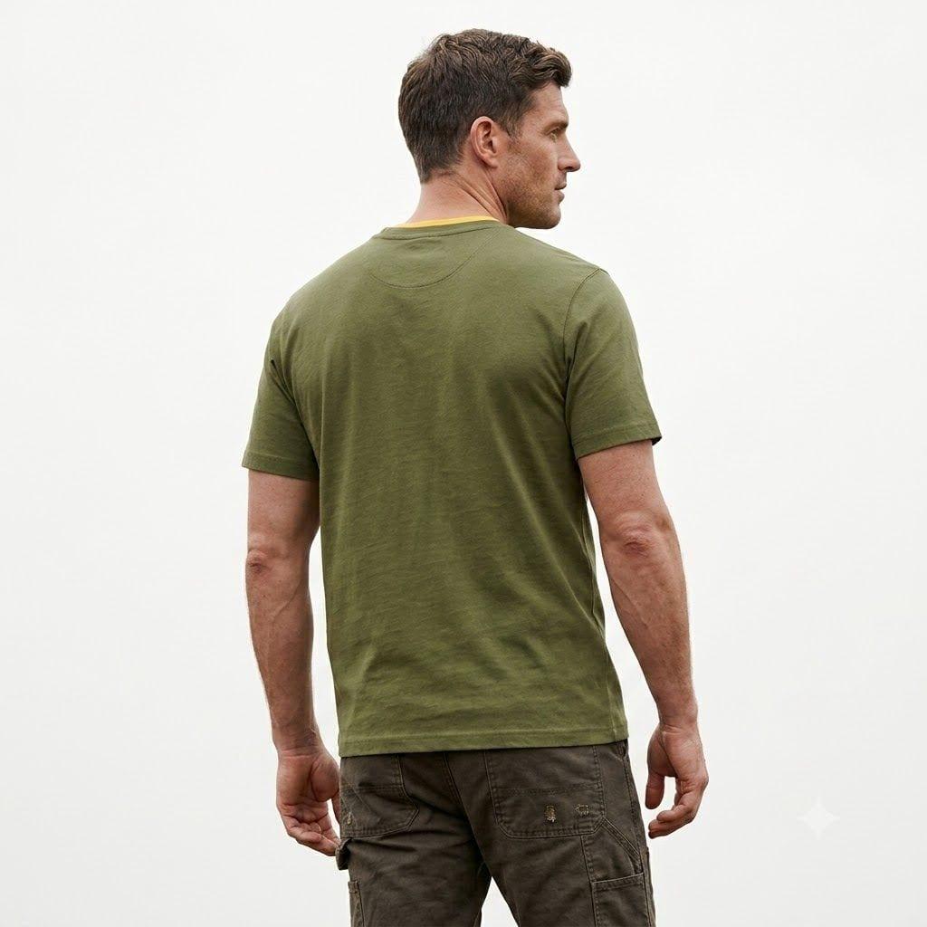 CAT T-Shirt Label Pockets Army Moss Mens image 4