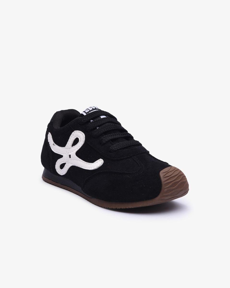 Soviet Kids Layan Black Suede Lace Up Sneaker - UK Junior 11