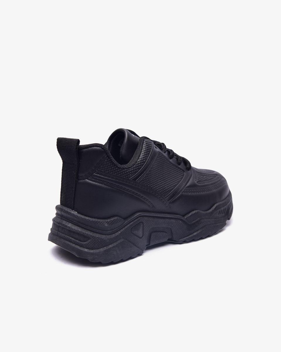 Soviet Kids Aurelia Black Mono Platform Lace Up Sneaker - UK Junior 10 image 2