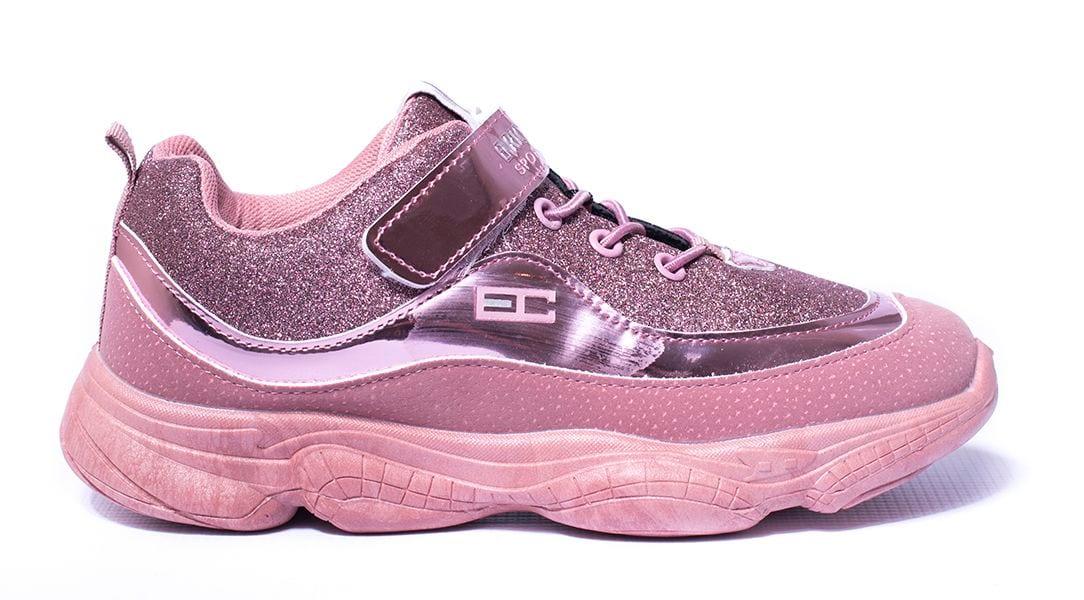 Enrico Coveri Kiddies Glitted Contour Sneakers - Pink image 4