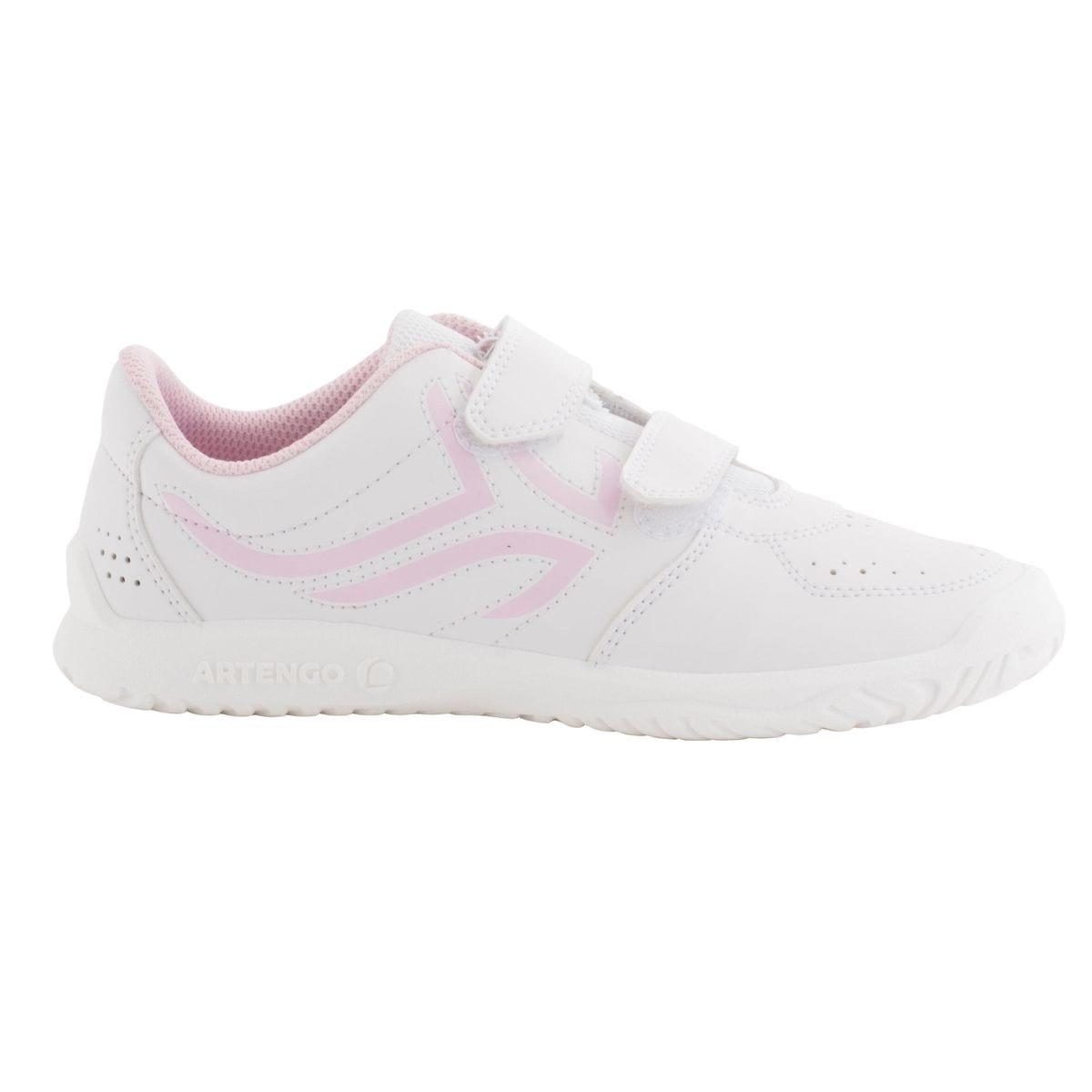 Decathlon Kids' Durable Rip-tab Shoes, TS100 White Pink
