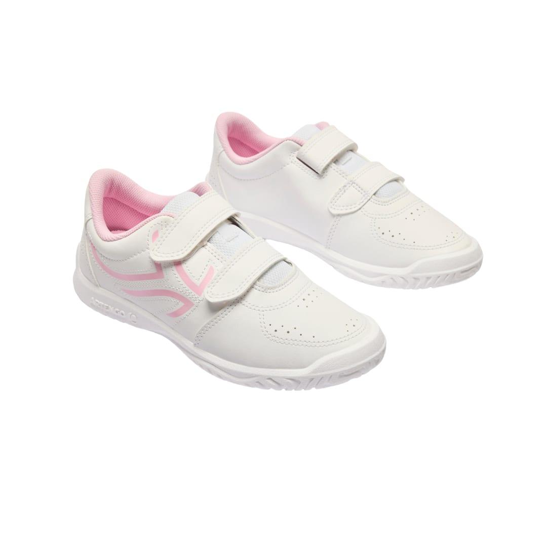 Decathlon Kids' Durable Rip-tab Shoes, TS100 White Pink image 2