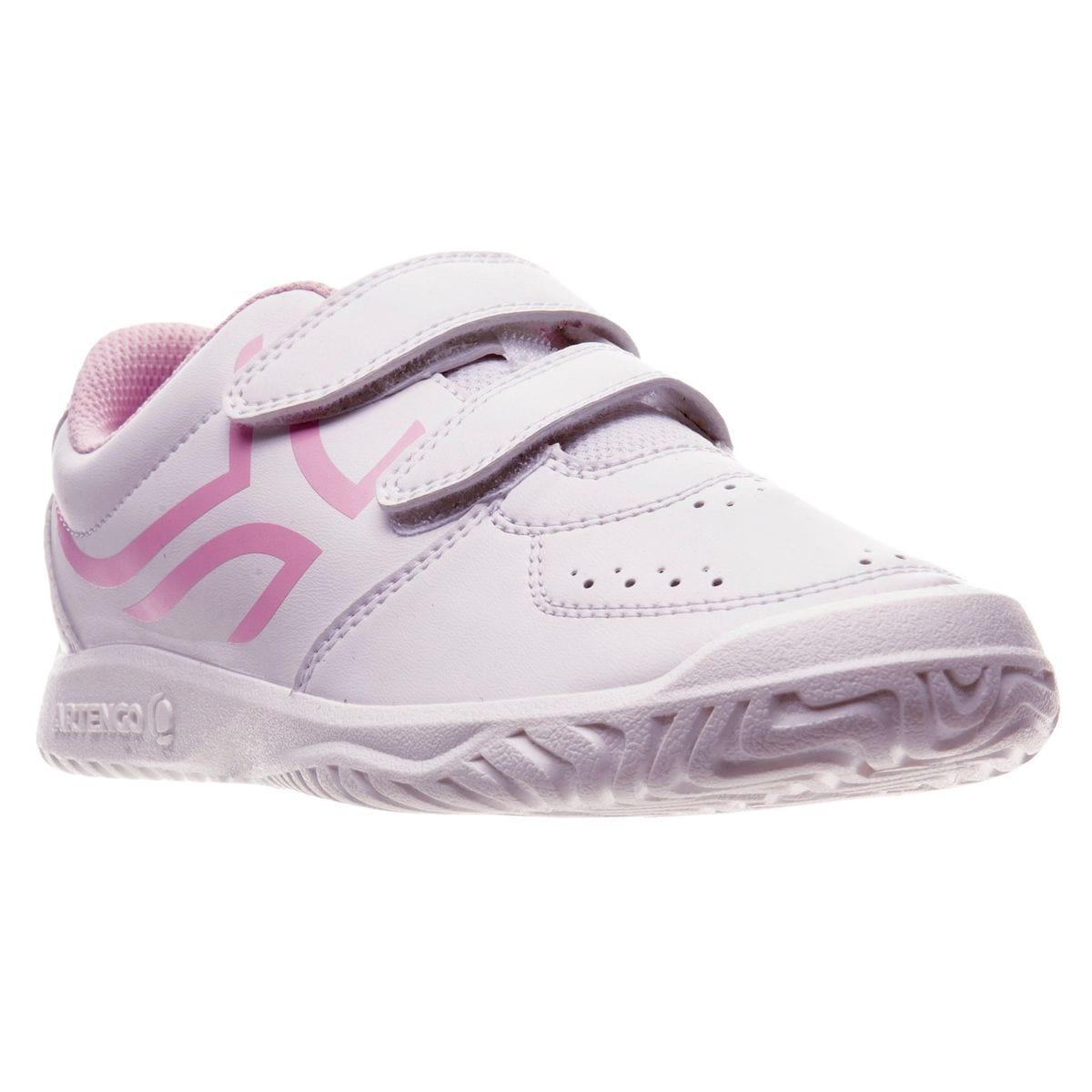 Decathlon Kids' Durable Rip-tab Shoes, TS100 White Pink image 3