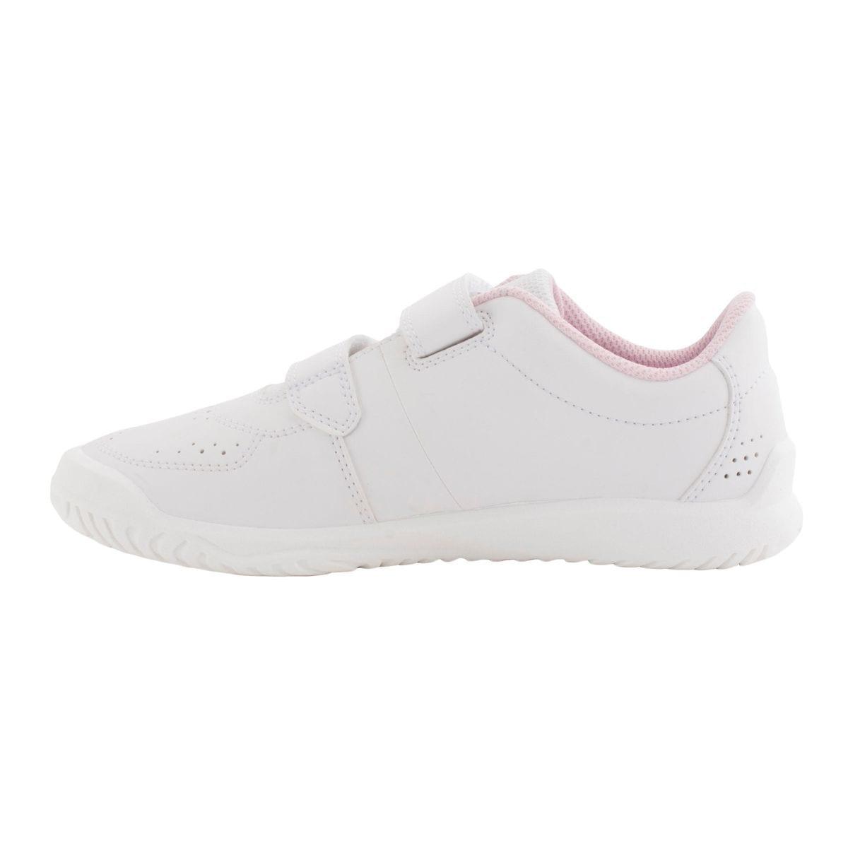 Decathlon Kids' Durable Rip-tab Shoes, TS100 White Pink image 4