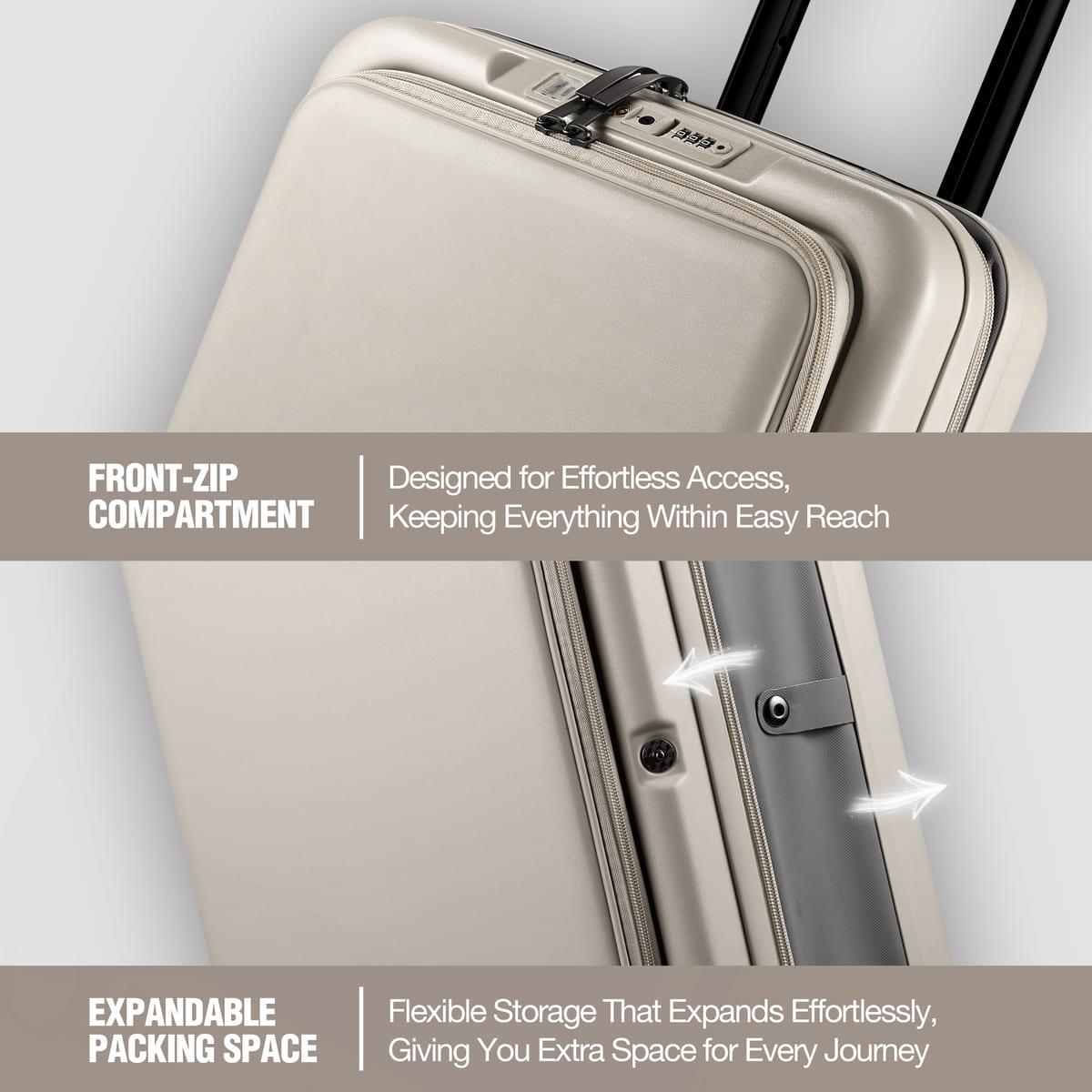 Expandable 55cm Polypropylene Carry-On Suitcase | Hard Shell Cabin Luggage image 3