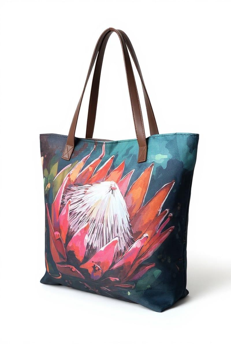 South African Art Tote Bag - Waterproof, Stylish-L46cm,W14cm,H40cm - Black, Red image 1