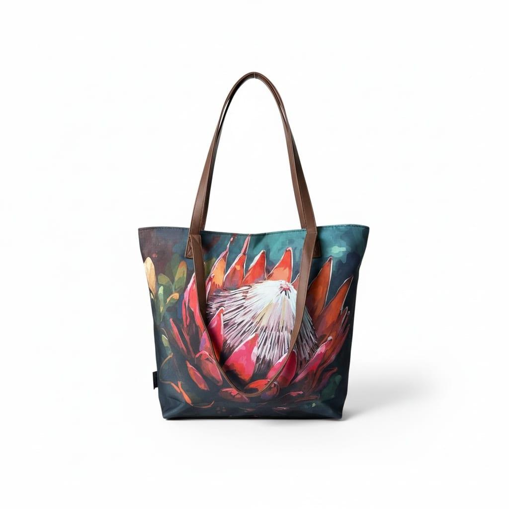 South African Art Tote Bag - Waterproof, Stylish-L46cm,W14cm,H40cm - Black, Red image 2