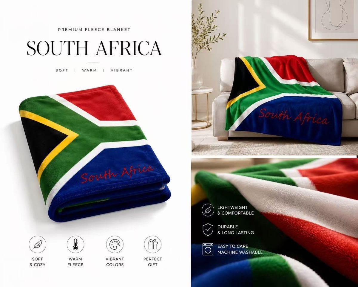 South Africa Flag Polar Fleece Blanket | Soft, Warm & Proudly Made in SA image 3