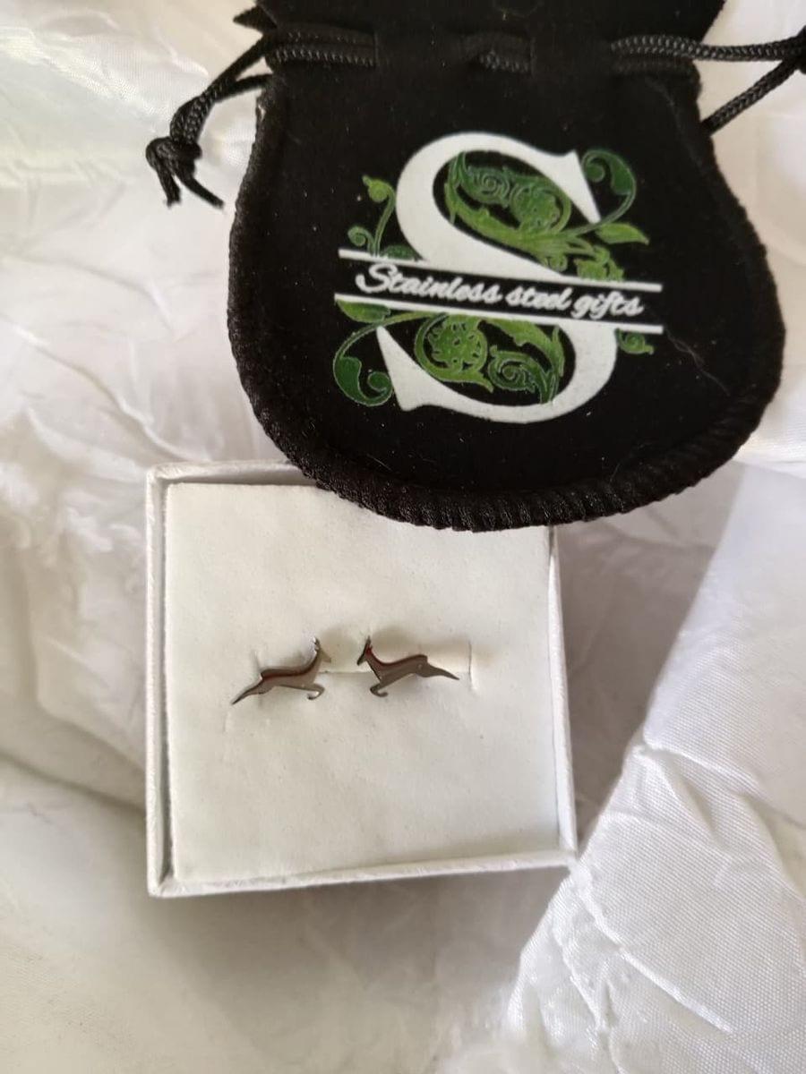 Springbok Stainless Steel Stud Earrings - Proudly South African Spirit image 3
